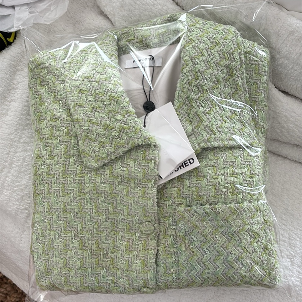 Rumored Light Green Tweed Mini Dress - Picture 9 of 9